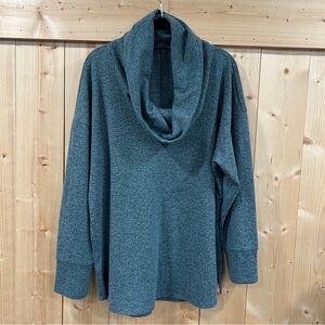 Maurices Teal Blue Heathered Cowl Neck Tunic Sweater - XL